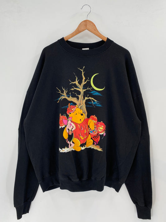 00’s DISNEY POOH Made in USA Size XXXL Vintage Sweat-shirt / K3441