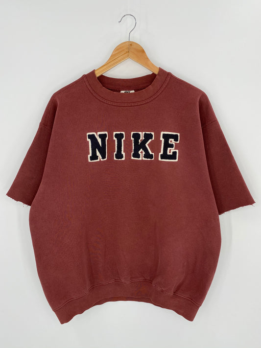 90’s NIKE Made in USA Size L Cut Off Sleeves Vintage Sweat-shirt / 7518