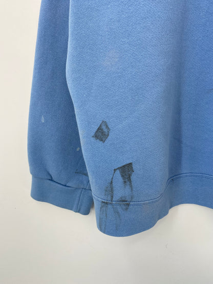 90’s NIKE Mini Swoosh Oil Stained Made in USA Size XXL Vintage Sweat-shirt / 7639