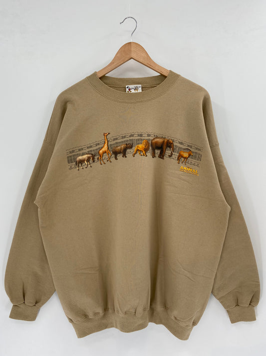 00' DISNEY ANIMAL KINGDOM Made in USA Size XL Vintage Sweat-shirt / K3339
