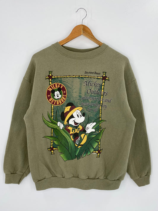 90’s DISNEY MICKEY OUTDOORS Size L Vintage Sweat-shirt / 8173