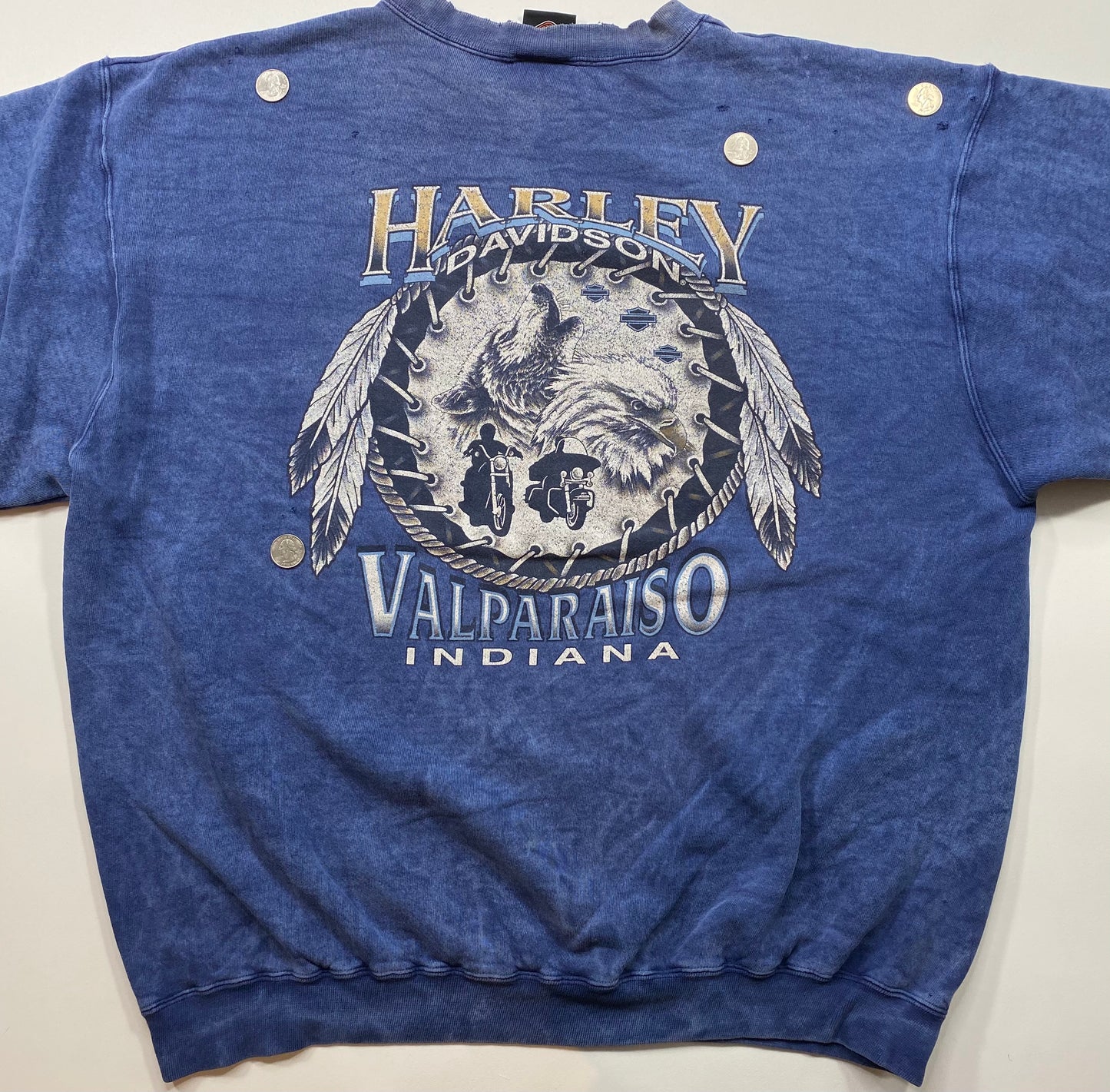 90's Harley Davidson Damaged Made in USA Size XL Vintage Sweat-shirt   / 5918