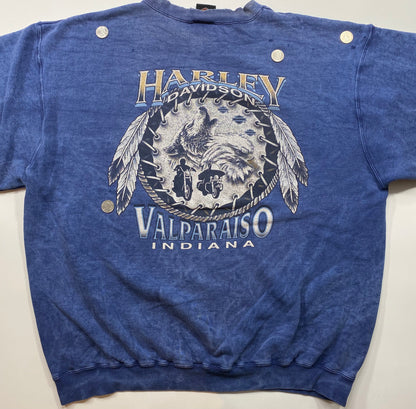 90's Harley Davidson Damaged Made in USA Size XL Vintage Sweat-shirt   / 5918