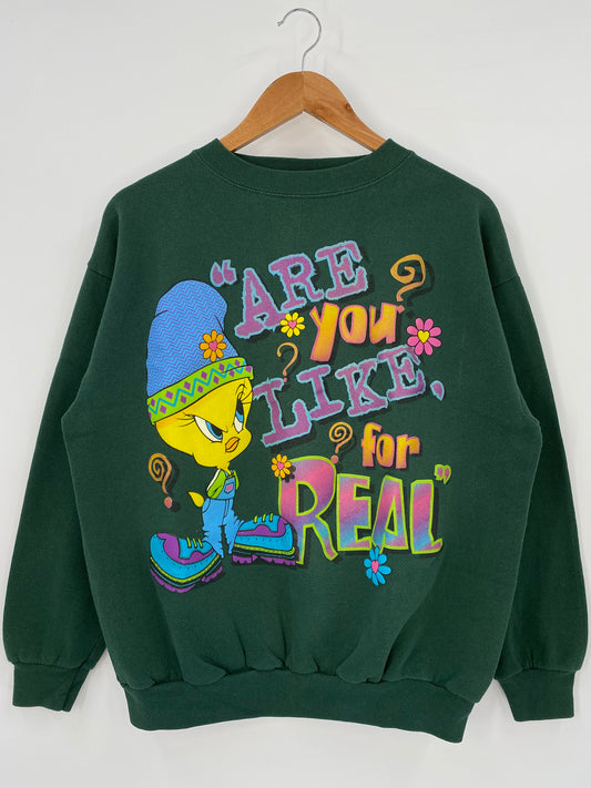 1997' LOONEY TUNES Made in USA Size L Vintage Sweat-shirt / K3549