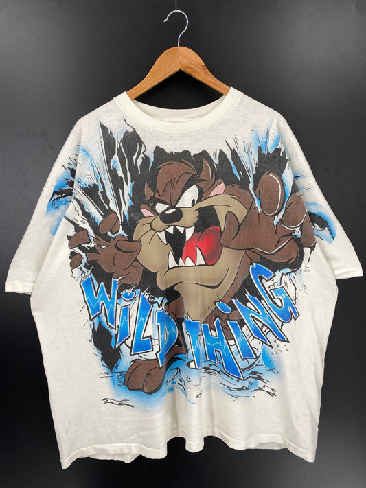 1996' LOONEY TUNES TAZ Size No tag(Approx.XXXL) Vintage T-Shirt / K2118