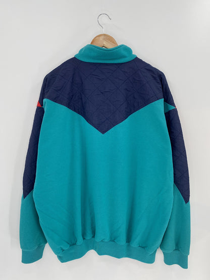 90's ADIDAS Size XL Vintage Half Zip Sweat-shirt / A6763