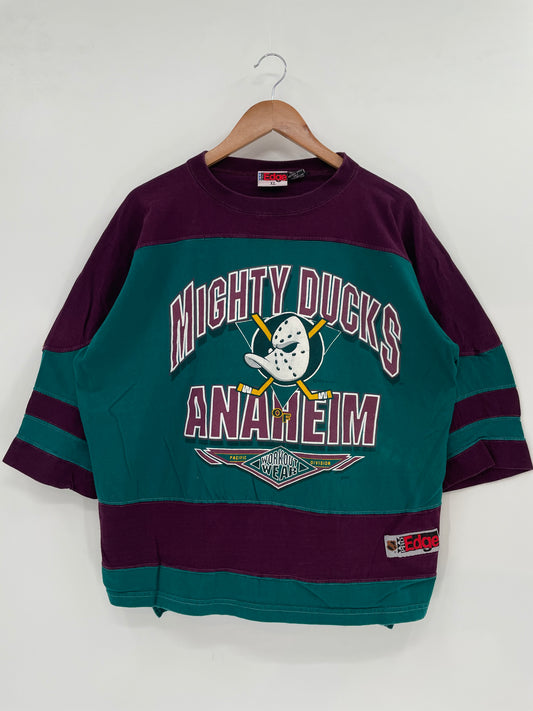 90’s MIGHTY DUCKS Size XL Vintage NHL 3/4 Sleeves T-Shirt / K2184