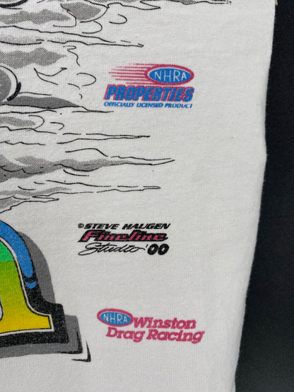 00’ NHRA GARY SCHELZI ALAN JOHNSON Made in USA Size XL Vintage Racing T-shirt / k1792