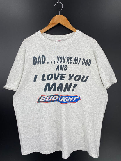 1996 BUD LIGHT BEER Made in USA Size XL Vintage T-Shirt / E1804T