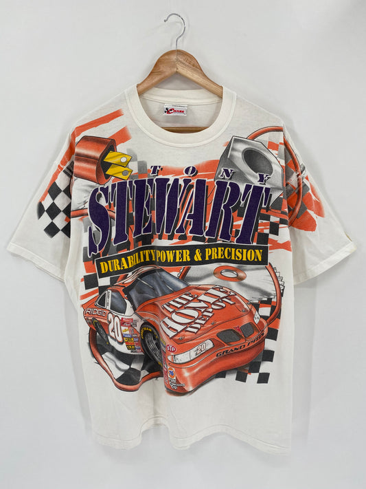 1999 NASCAR TONY STEWART Made in USA Size XL Vintage Racing T-Shirt / 5385