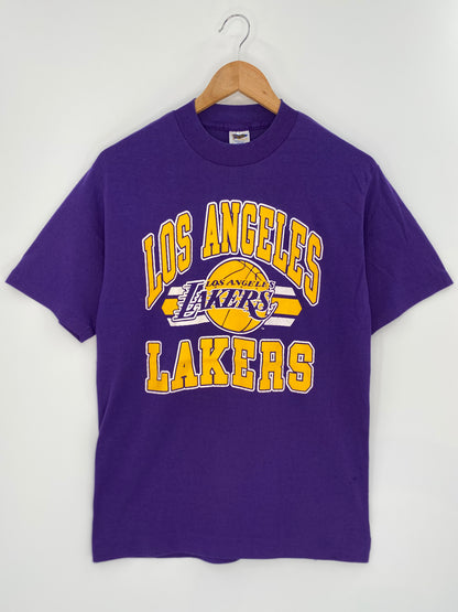 80’s LOS ANGELES LAKERS Made in USA Size L Vintage NBA T-Shirt / 9294