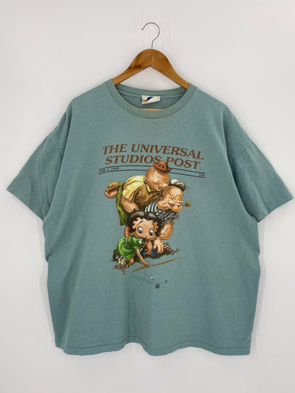 1996 BETTY BOOP x POPEYE Made in USA Size L-XL Vintage T-Shirt / 8914
