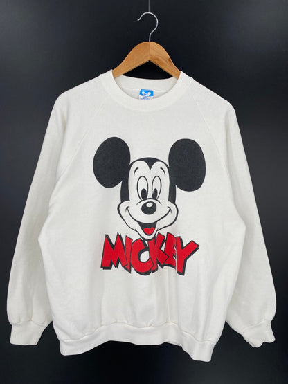 80’s DISNEY MICKEY Made in USA Size Approx. L Vintage Sweat-shirt / E288