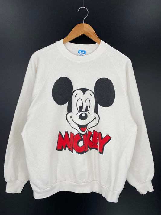 80’s DISNEY MICKEY Made in USA Size Approx. L Vintage Sweat-shirt / E288