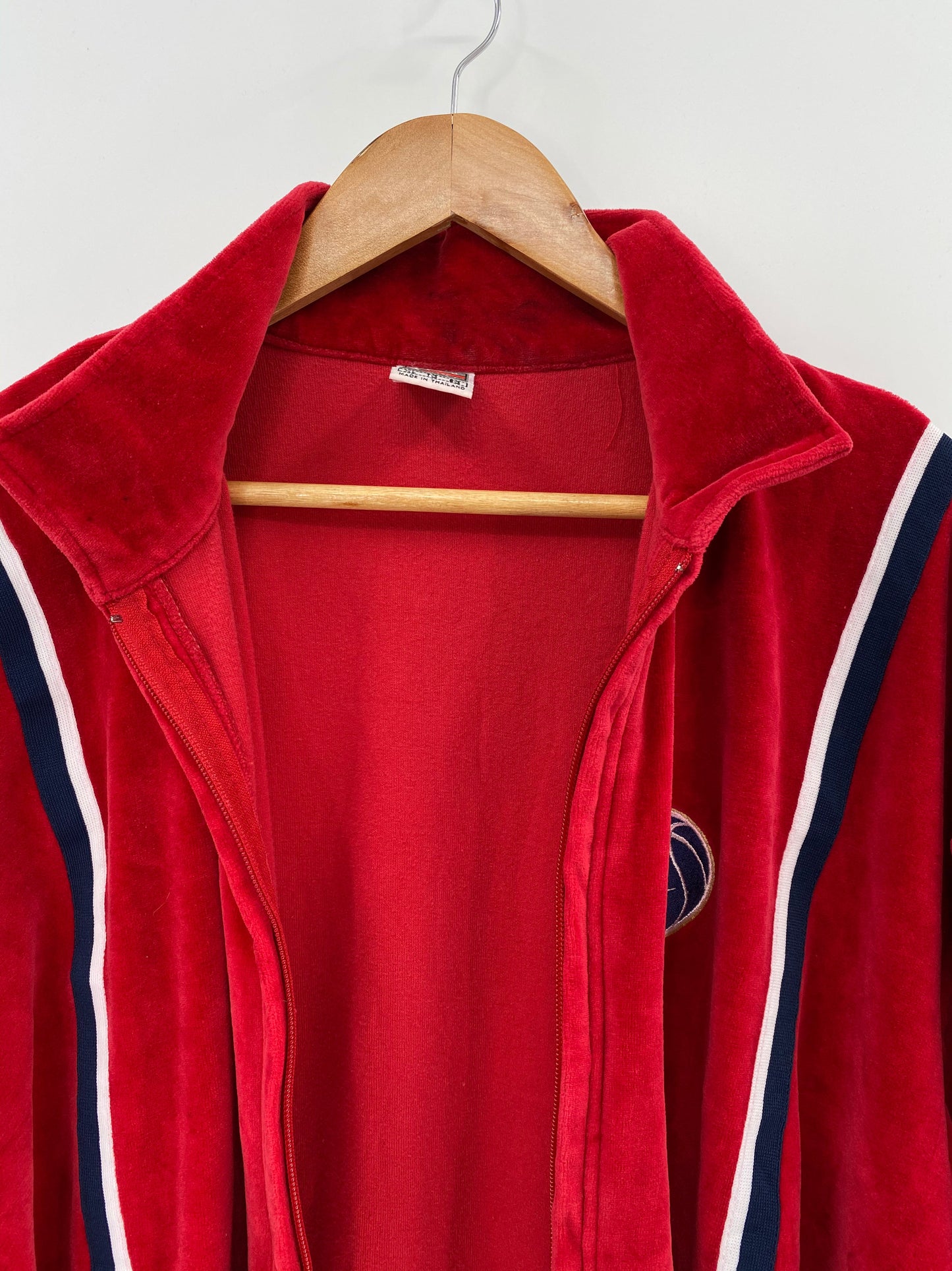 .90's NIKE Size XL Vintage Zip-up Velour Jersey-shirt / K8429