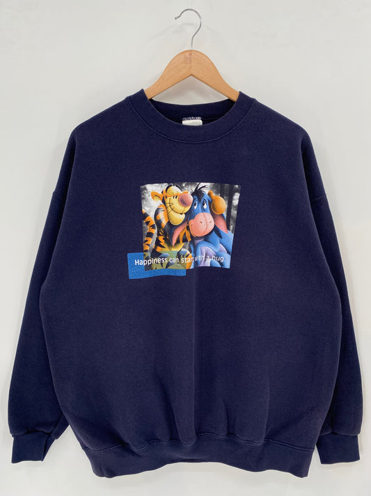 00' DISNEY TIGGER x EEYORE Size XL Vintage Sweat-shirt / A3920