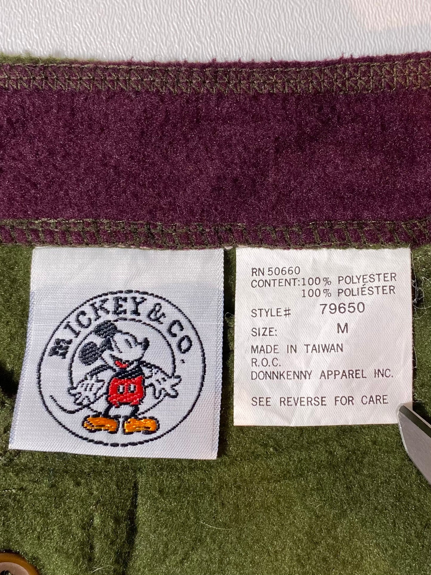 90's DISNEY MICKEY Size M Vintage Fleece Shirt / 8087