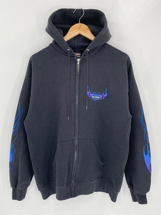 2003 Harley Davidson ALASKA Zip-Up Size L Vintage Sweat-Shirt / 5447