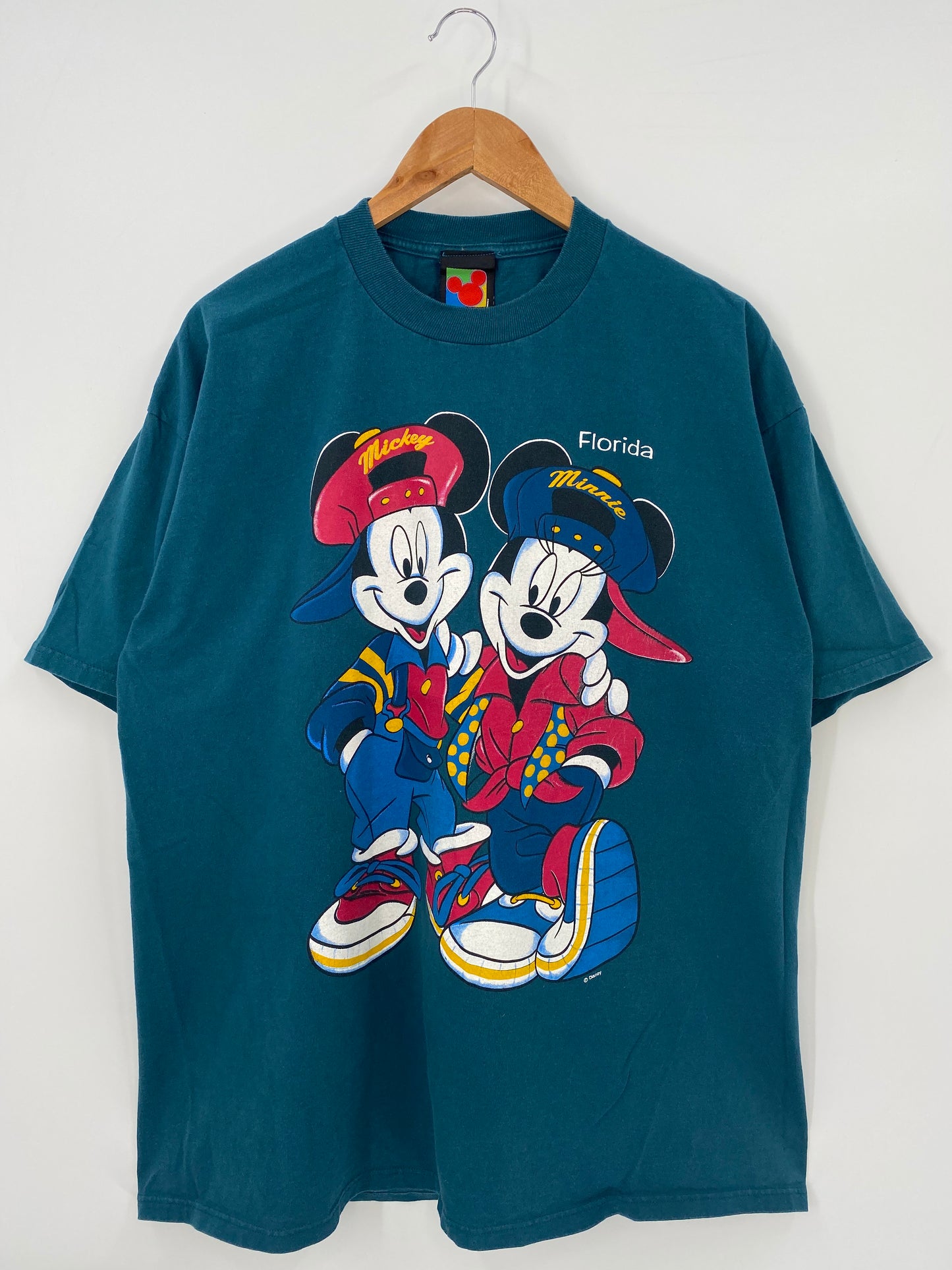 90’s DISNEY MICKEY AND MINEY Made in USA Size XL Vintage T-Shirts / K3832