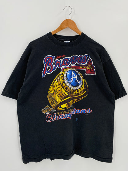 1995' ATLANTA BRAVES Made in USA Size XL Vintage NBA T- SHIRT / K1266