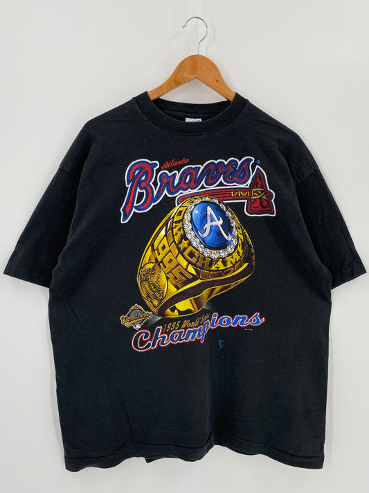 1995' ATLANTA BRAVES Made in USA Size XL Vintage NBA T- SHIRT / K1266