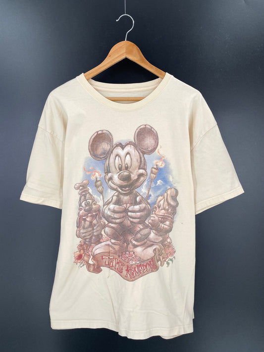 Vintage DISNEY TIKI KINGDOM MICKEY Size No Tag (Approx. XXL) T-Shirt / E372