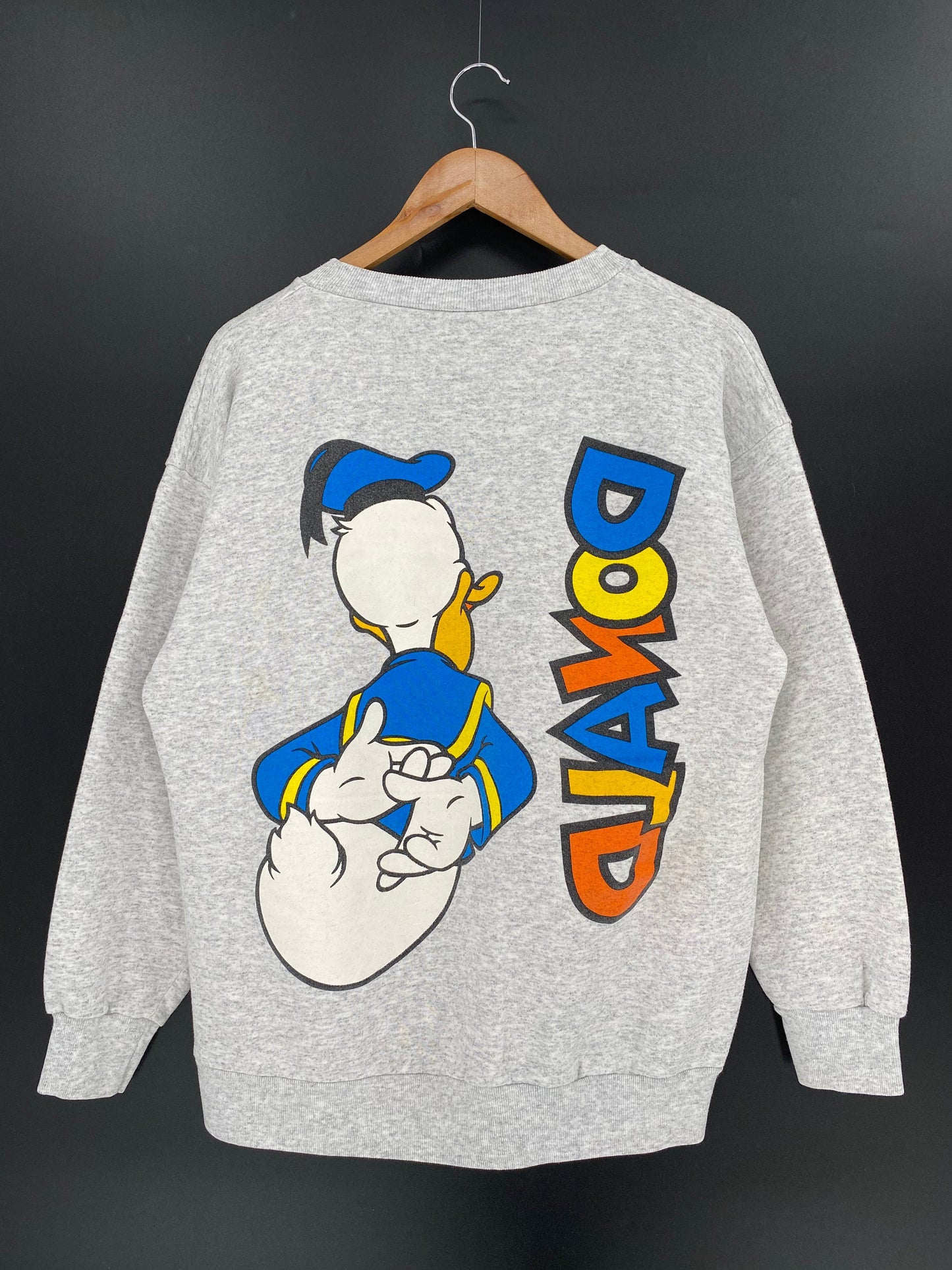 90’s DISNEY DONALD DUCK Made in USA Size L Vintage Sweat-Shirt / A716