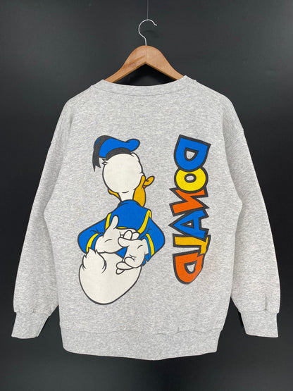 90’s DISNEY DONALD DUCK Made in USA Size L Vintage Sweat-Shirt / A716