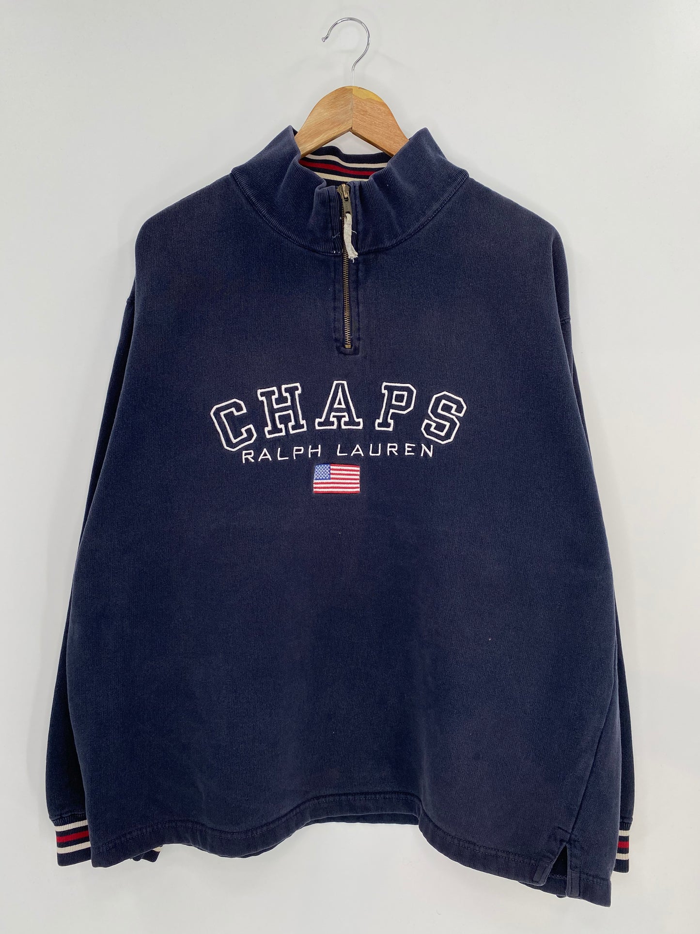 Vintage CHAPS RALPH LAUREN Size XXL Half-zip Sweat-shirt / 8272