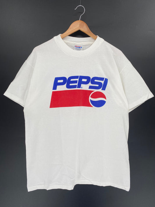 90's PEPSI Made in USA Size L Vintage T-Shirt / k370