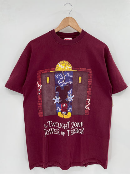 90's DISNEY MICKEY TOWER OF TERROR Size L Vintage T-Shirt / K3375