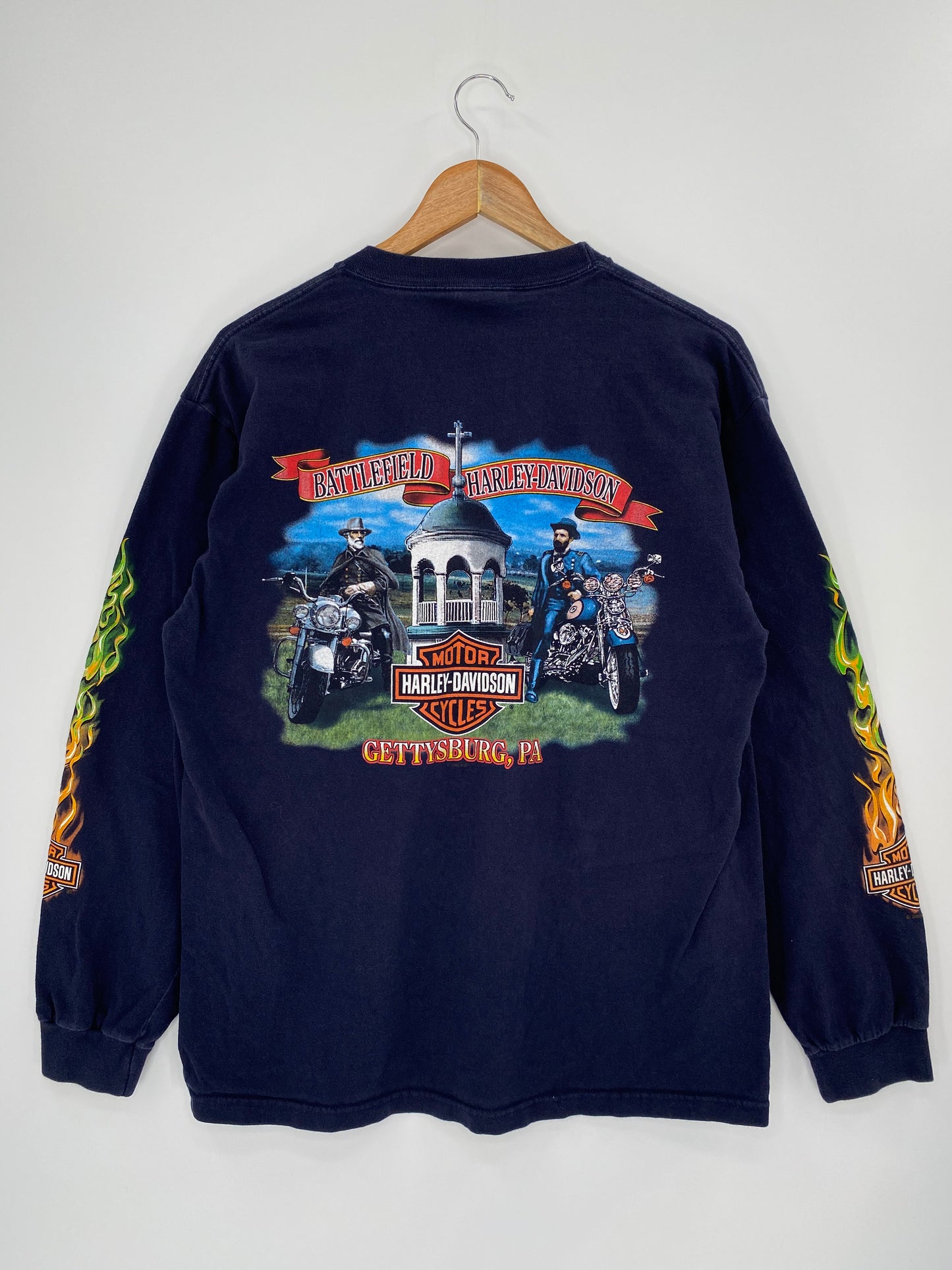 2008 Harley Davidson Made in USA Size L Vintage Long Sleeve T-Shirt / 8605