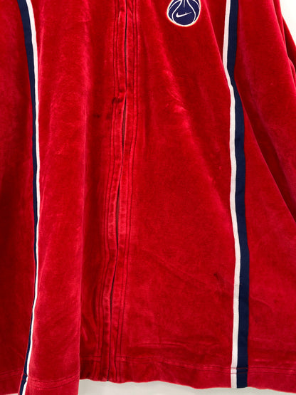 .90's NIKE Size XL Vintage Zip-up Velour Jersey-shirt / K8429
