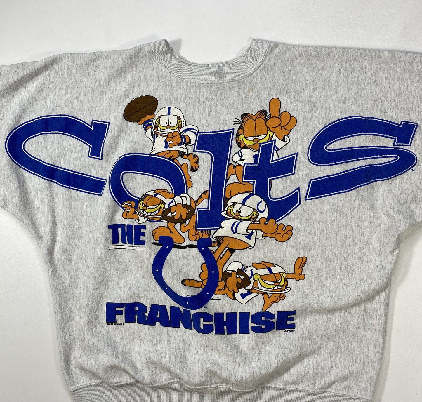 1994 Garfield x Colts  Made in USA Size XL Vintage Sweat-shirt  / K5384