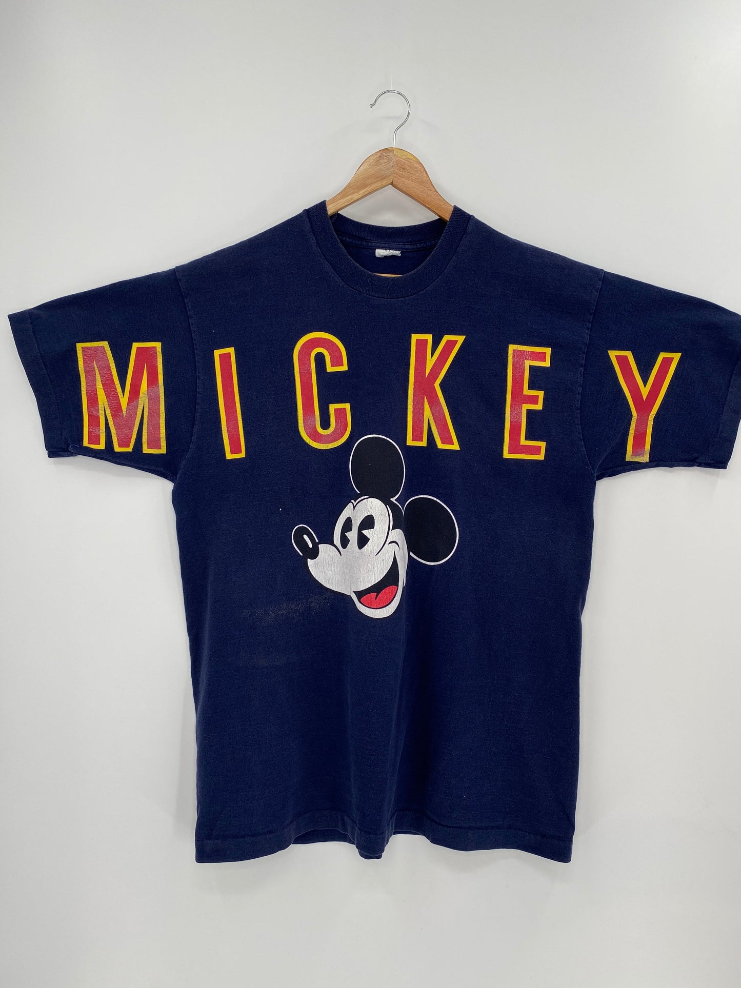 90’s DISNEY MICKEY Size No Tag (Approx.XXL) Vintage T-Shirt / K8985