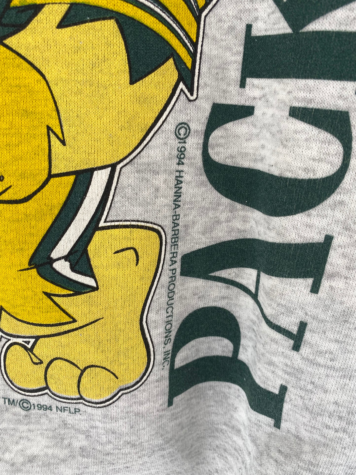 1994 PACKERS x THE FLINT STONES MADE IN USA Size L Vintage NFL Sweat-shirt / K409