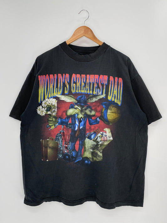 1997 LOONEY TUNES WORLD’S GREATEST DAD Size XL Vintage T-shirt / K9874