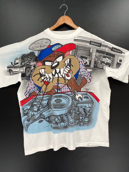 1995' LOONEY TUNES TAZ Size No tag(Approx.XL-XXL) Vintage T- SHIRT / K1350
