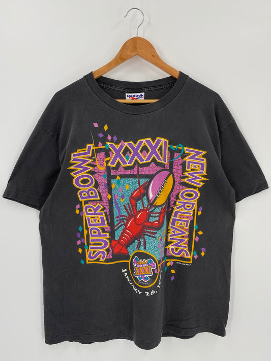 1997' REEBOK SUPER BOWL SIZE L Vintage T- SHIRT / K1265
