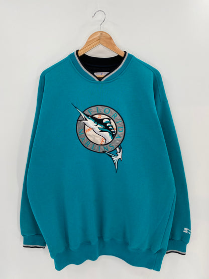 90's STARTER FLORIDA MARINES Size No Tag (Approx. XXL) Vintage Sweat-Shirt / 7889