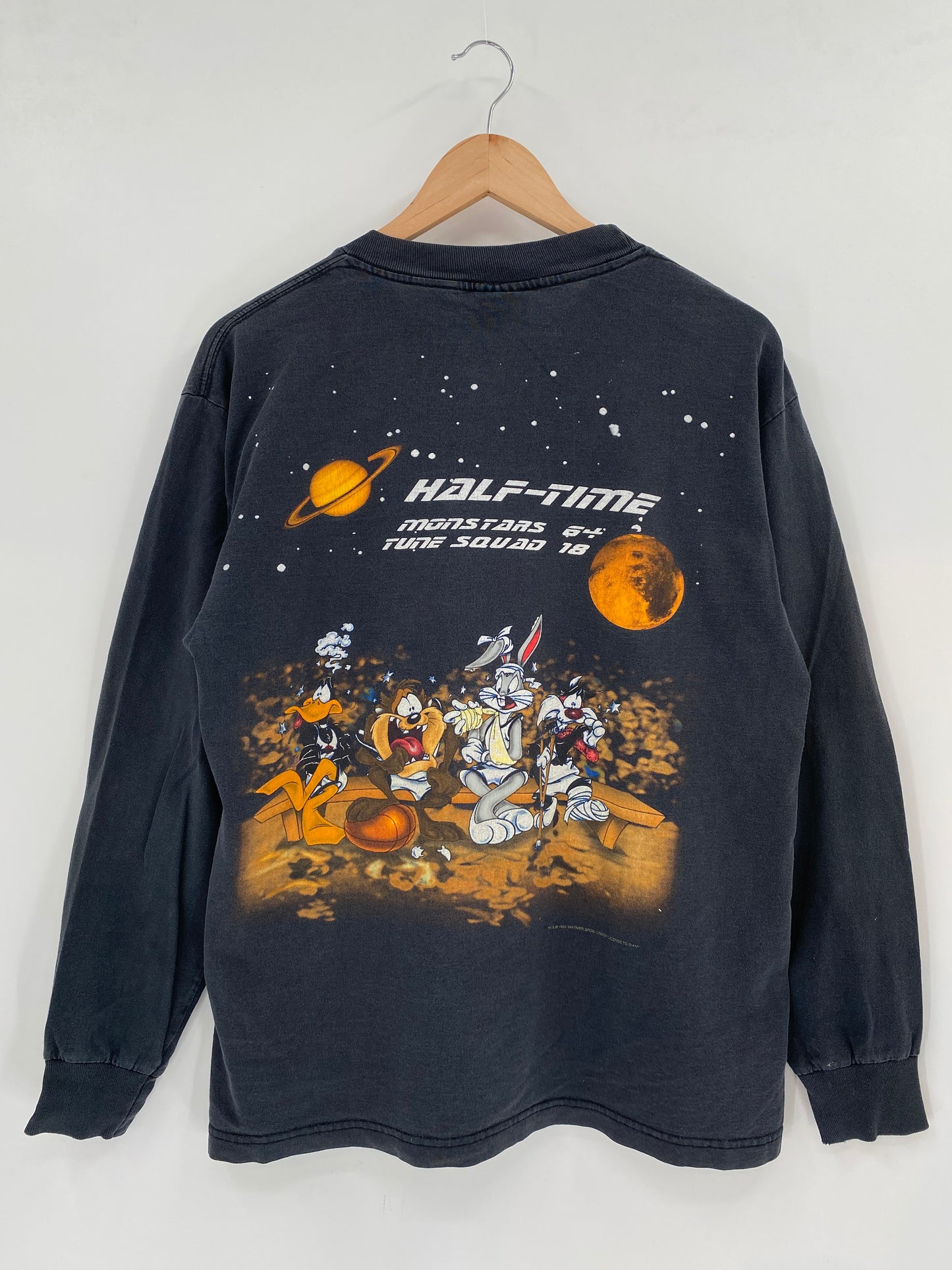 1996 LOONEY TUNES SPACE JAM Approx. Size XL Vintage Long Sleeve T-Shirt / K2230