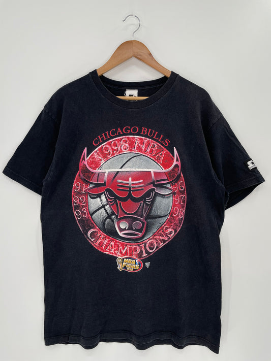 1998 CHICAGO BULLS Size L Vintage NBA T-shirt /  9826