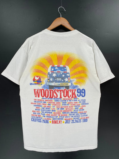 1999 WOODSTOCK Size No Tag (Approx.L) Vintage Music T-Shirt / E2068T