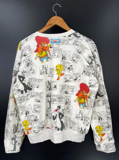 1986 LOONEY TUNES TWEETY Approx. Size M/L Vintage Double Face Reversible Sweat-shirt / A4178