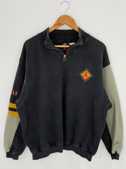 90’s NIKE AIR JORDAN Size L Half zip Sweat-Shirt / k1211