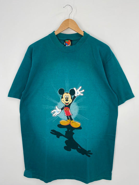 90’s DISNEY MICKEY Made in USA Size L Vintage T-Shirts / K3115