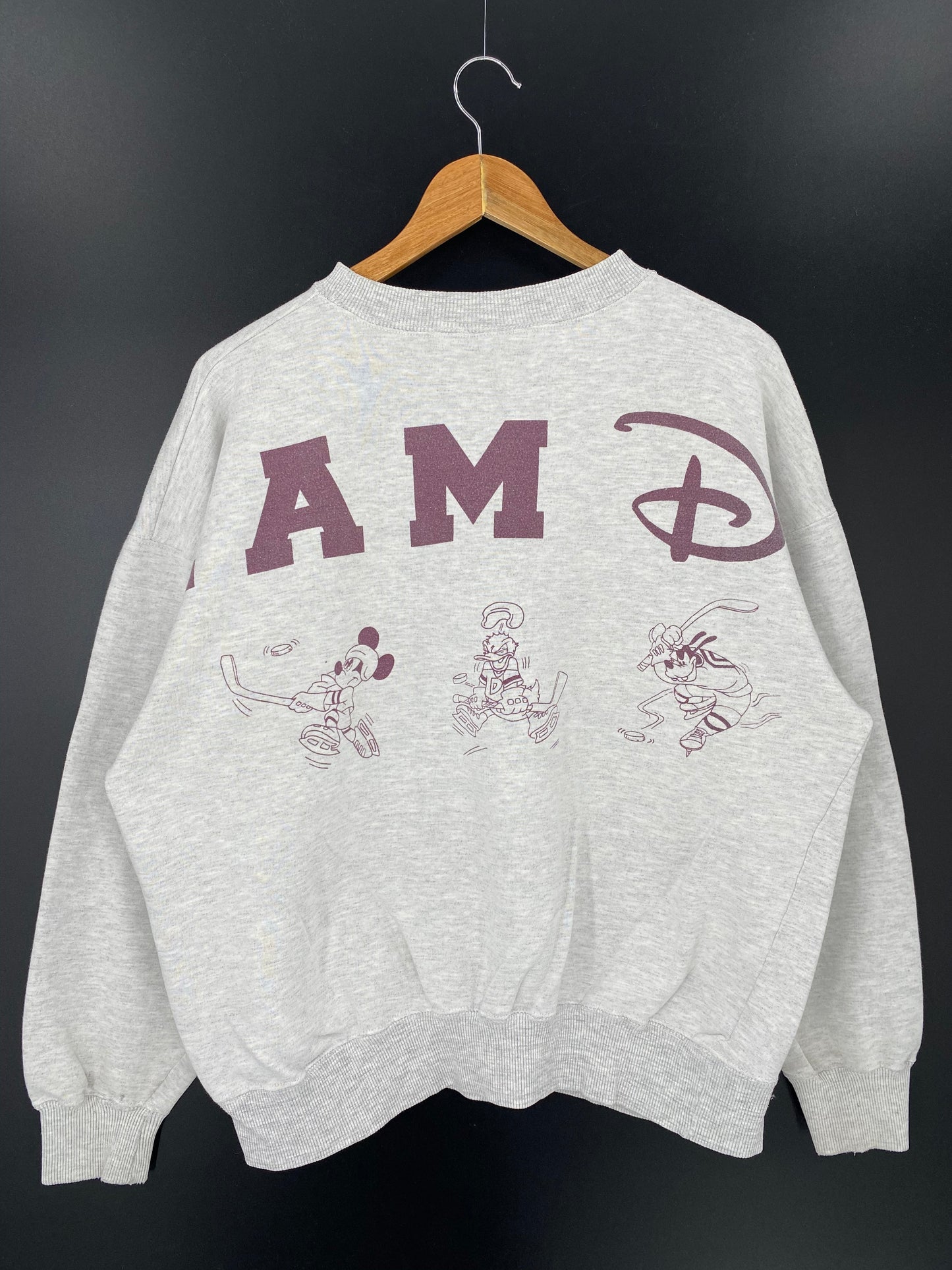 90’s DISNEY HOCKEY Size No Tag(Approx. L) Vintage Sweat-shirt / A7895