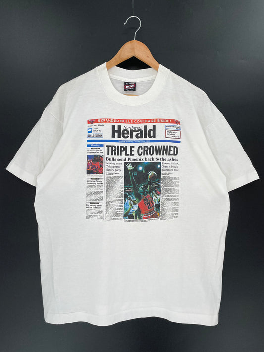 90’s CHICAGO BULLS Made in USA Size XL Vintage T-Shirts / K740