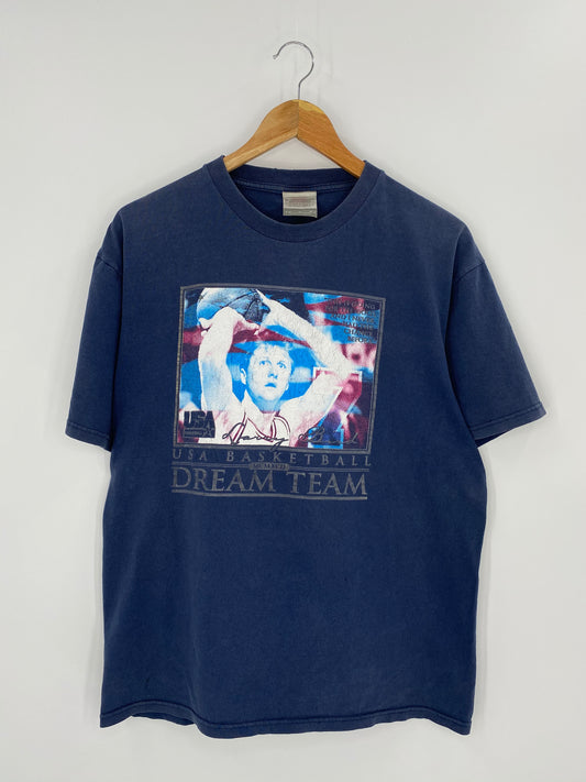 90's NIKE Larry Bird USA BASKETBALL DREAM TEAM Size M Vintage T-shirt / 8343