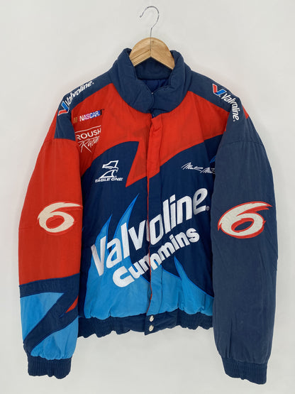 Vintage ROUSH RACING Size L Padded Racing Nylon Jacket  / k5112